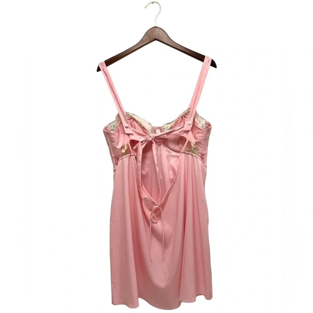 For Love And Lemons Pastel Rose Dress Slip Romantic Pink Mini women's  Size XL - Picture 10 of 14